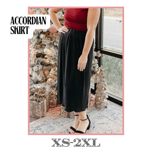 Accordion Skirt in Black