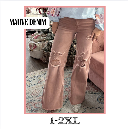 Mauve Destructed Jean