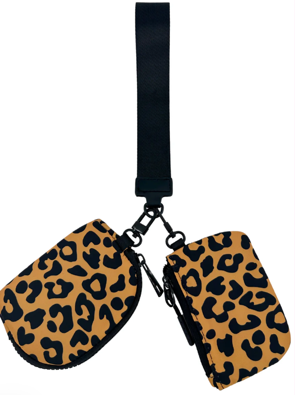 Double The Fun Wristlet- Brown Leopard