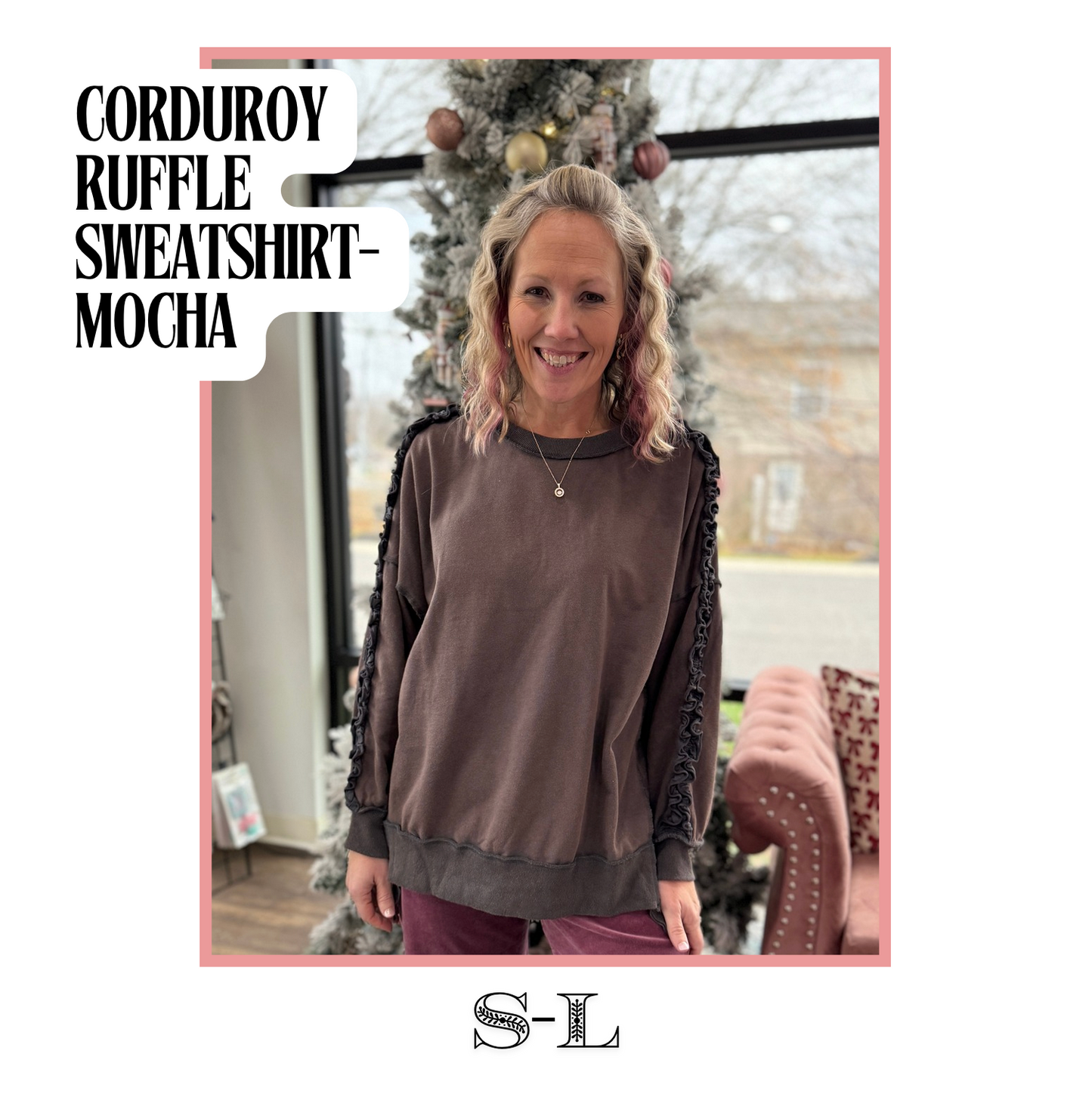 Corduroy Sweatshirt- Mocha