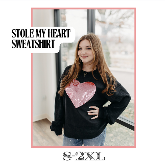 Stole My Heart Corded Sweatshirt