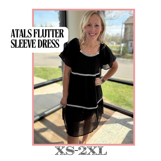 Atlas Flutter Sleeve Dress