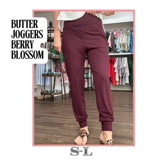 Butter Joggers-Berry Blossom