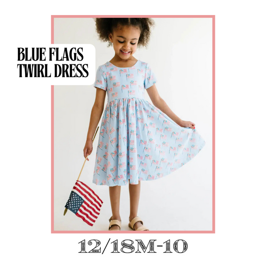 Blue Flags Twirl Dress