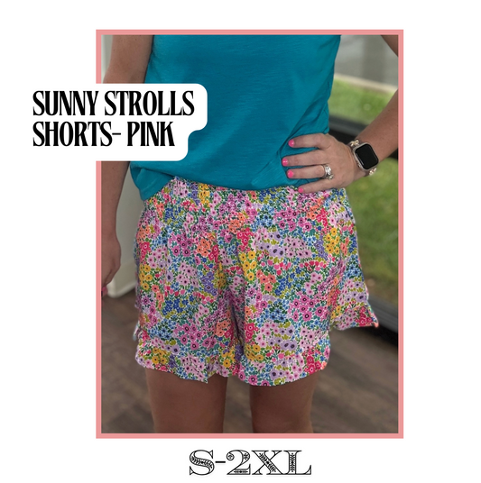 ☀️Sunny Strolls Shorts- Pink Floral