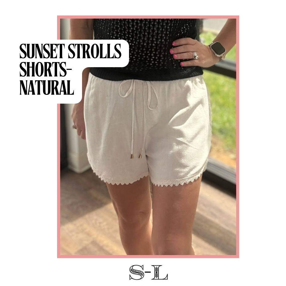 Sunset Stroll Shorts- Natural