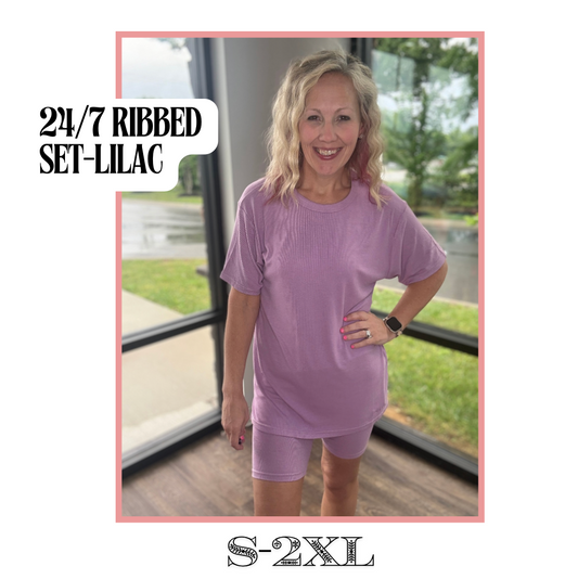 24/7 Ribbed Set - Lilac