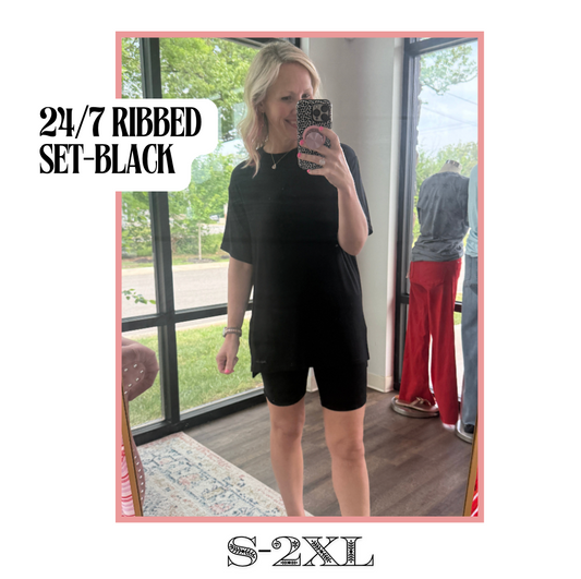 24/7 Ribbed Set - Black