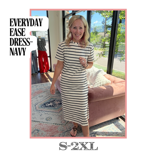 Everyday Ease Dress- Navy