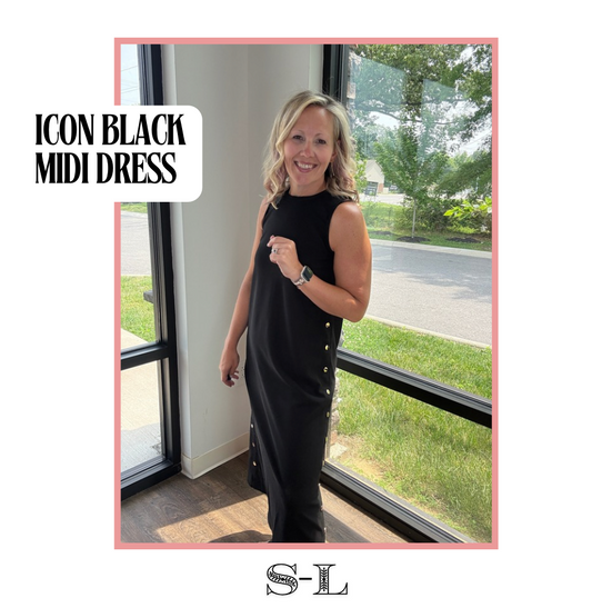 Icon Black Midi Dress