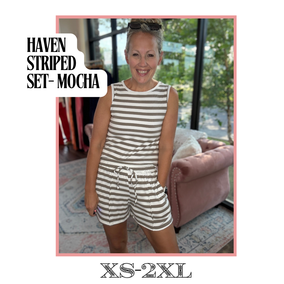 Haven Striped Set- Mocha