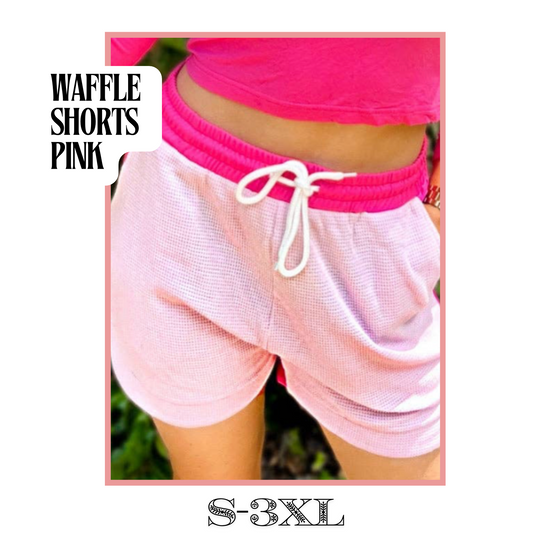 Waffle Shorts 2 Tone Pink