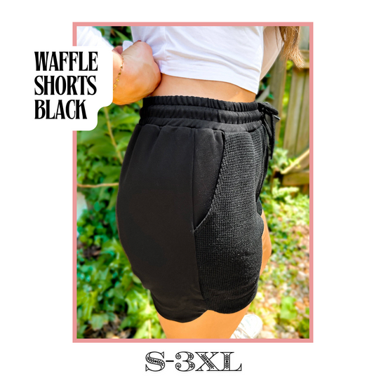 Waffle Shorts 2 Tone Black