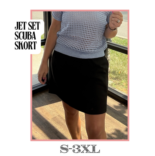Jet Set Scuba Skort-Black