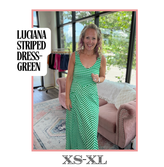 Luciana Striped Dress- Green