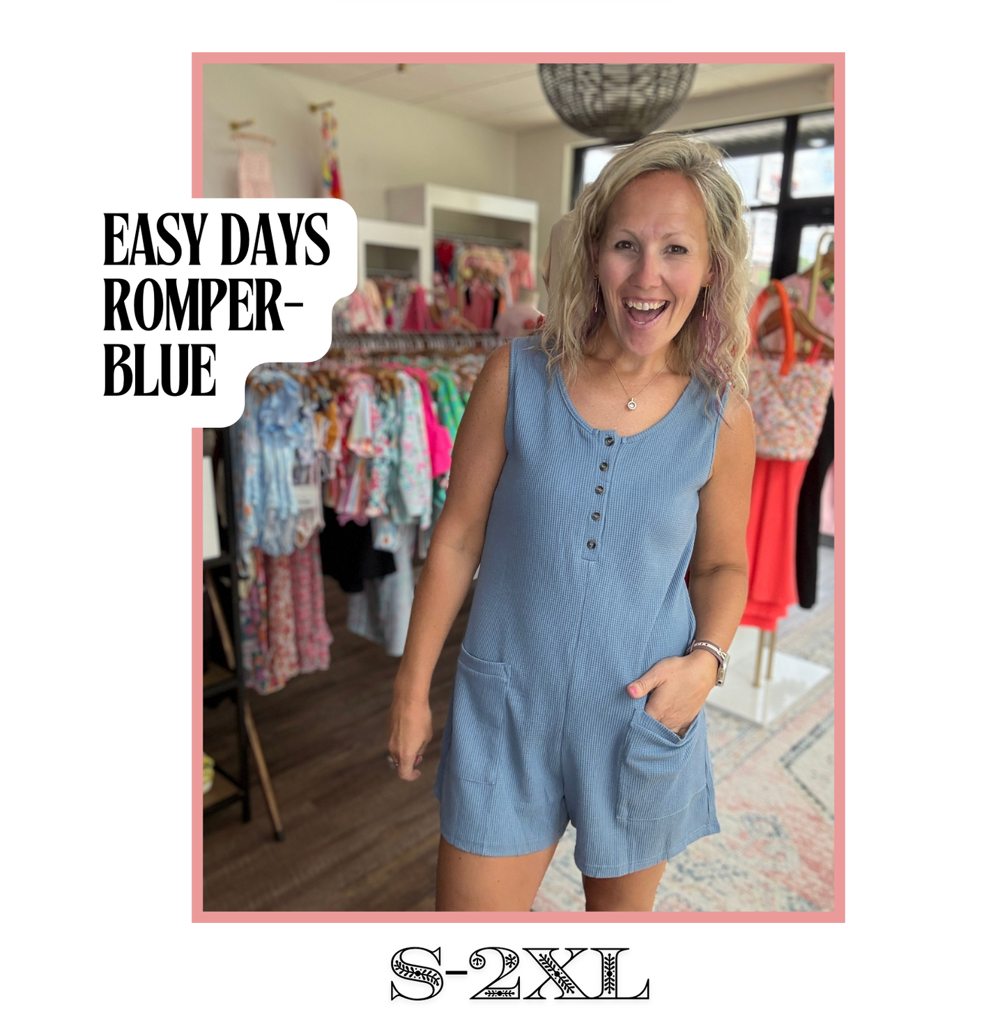 Easy Days Romper- Blue