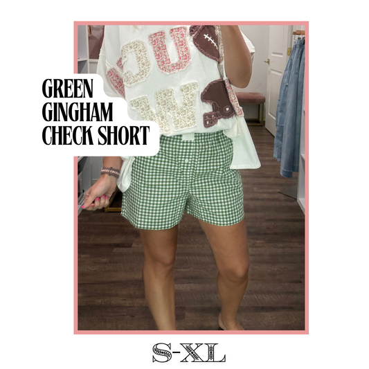 Green Gingham Check Short