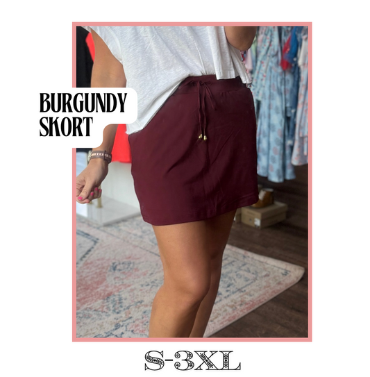 Burgundy Skort