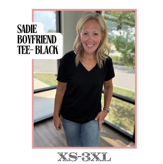 Sadie Boyfriend Tee- Black