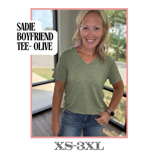 Sadie Boyfriend Tee- Olive