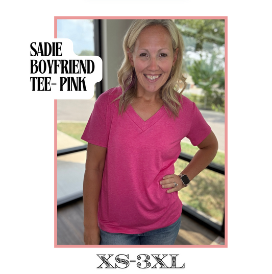 Sadie Boyfriend Tee- Pink