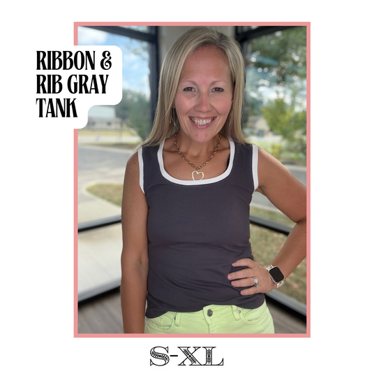 Ribbon & Rib Gray Tank