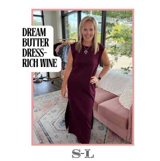 Dream Butter Knit Dress- Rich Wine