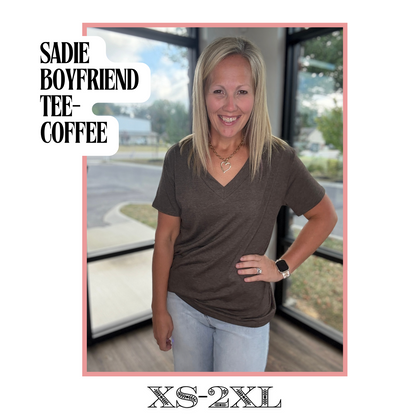 Sadie Boyfriend Tee- Coffee