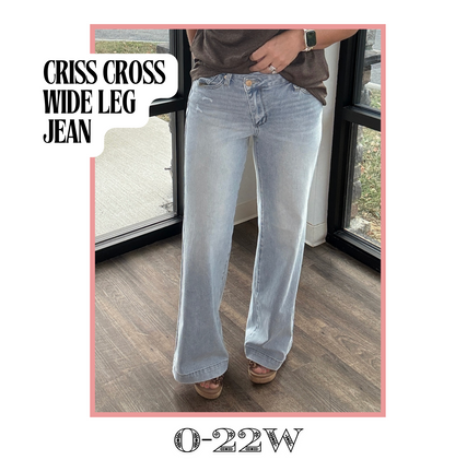 Criss Cross Wide Leg Jean