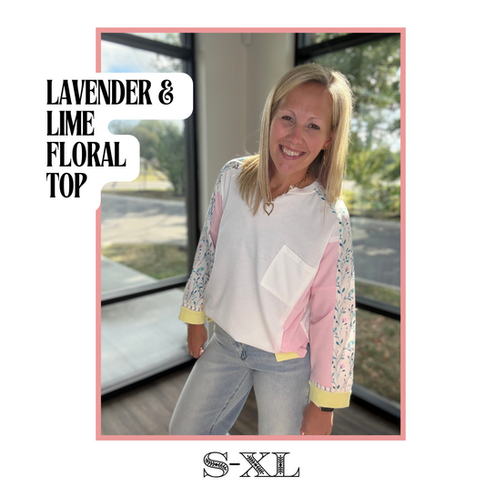 Lavender Lime Floral Top