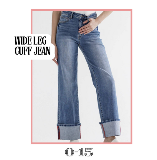 Wide Leg Cuff Jean