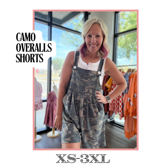 Camo Cozy Overalls- Shorts