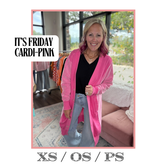 It's Friday Cardi- Pink