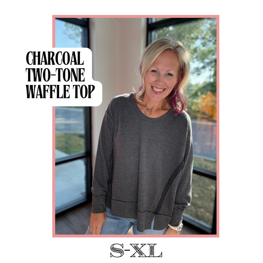 Charcoal Two-Tone Waffle Top