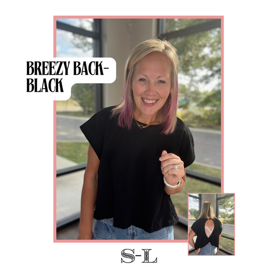 Breezy Back Tee- Black