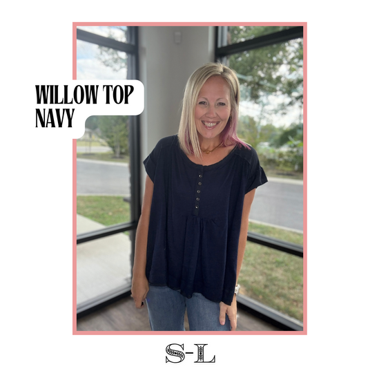 The Willow Top- Navy