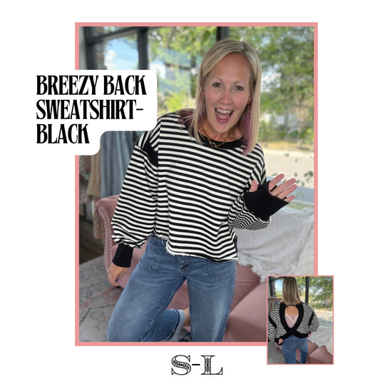 Breezy Back Sweatshirt- Black