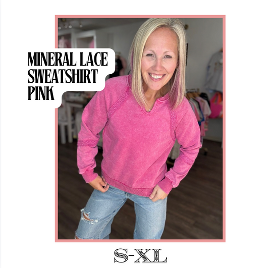 Mineral Lace Sweatshirt- Pink