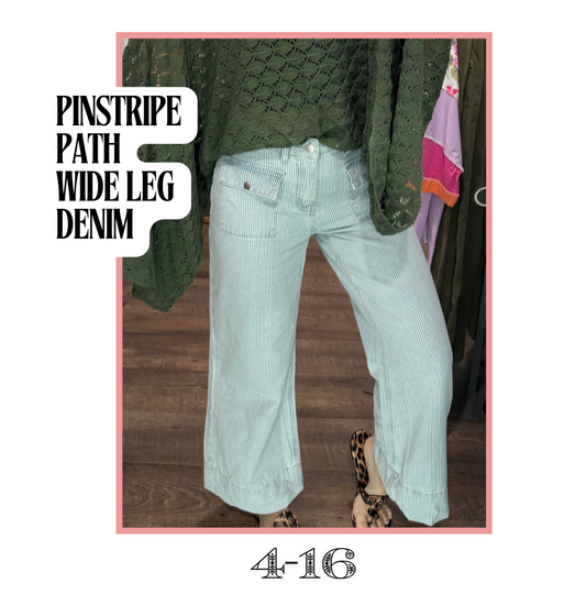 Pinstripe Path Wide Leg Jean