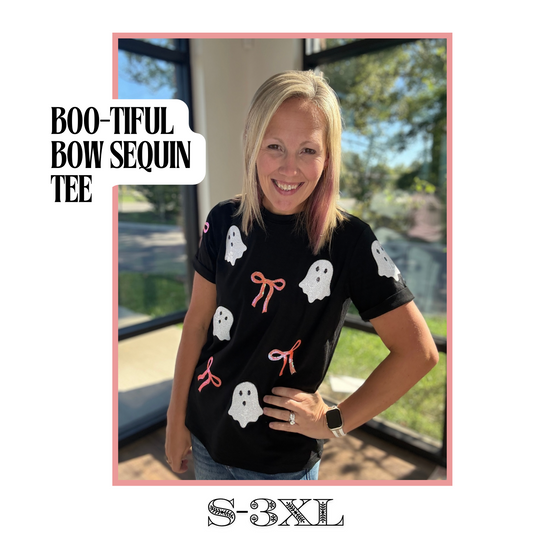 Boo-tiful Bow Sequin Tee