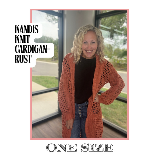 Kandis Knit Cardigan- Rust