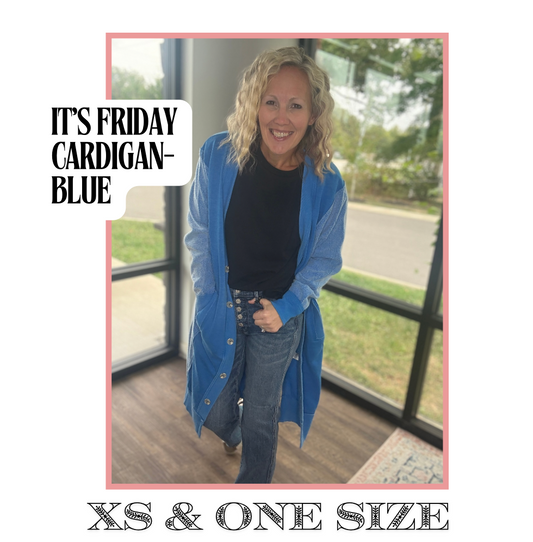 It's Friday Cardi- Blue