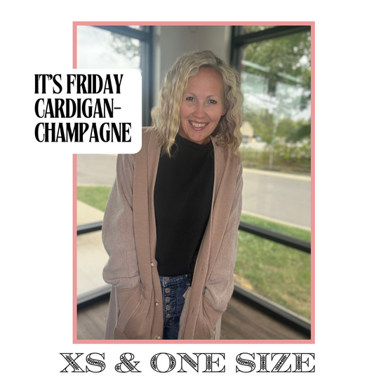 It's Friday Cardi- Champagne