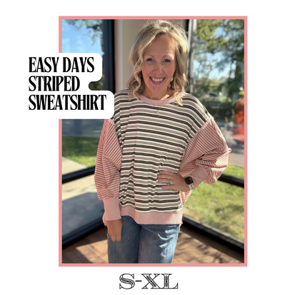 Easy Days Striped Sweatshirt