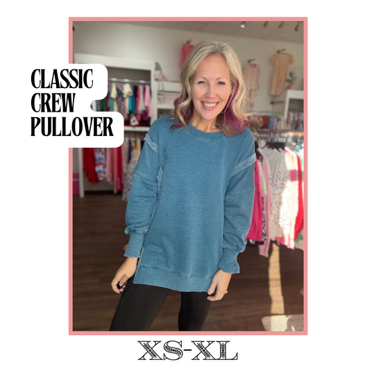 Classic Crew Pullover- Blue