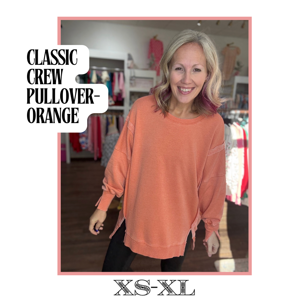 Classic Crew Pullover- Orange