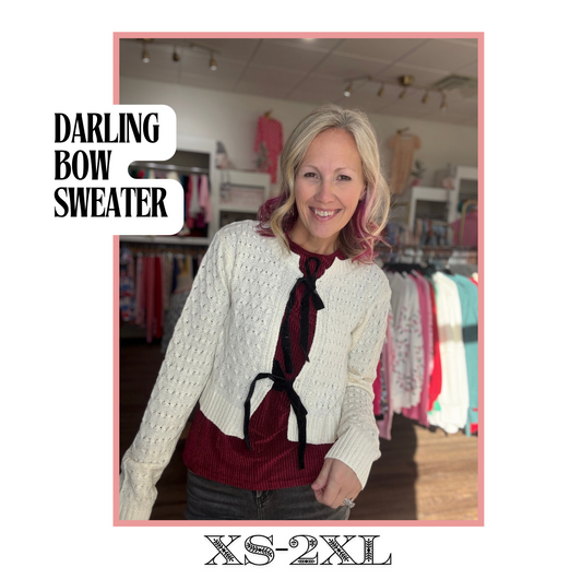 Darling Bow Sweater- Cream
