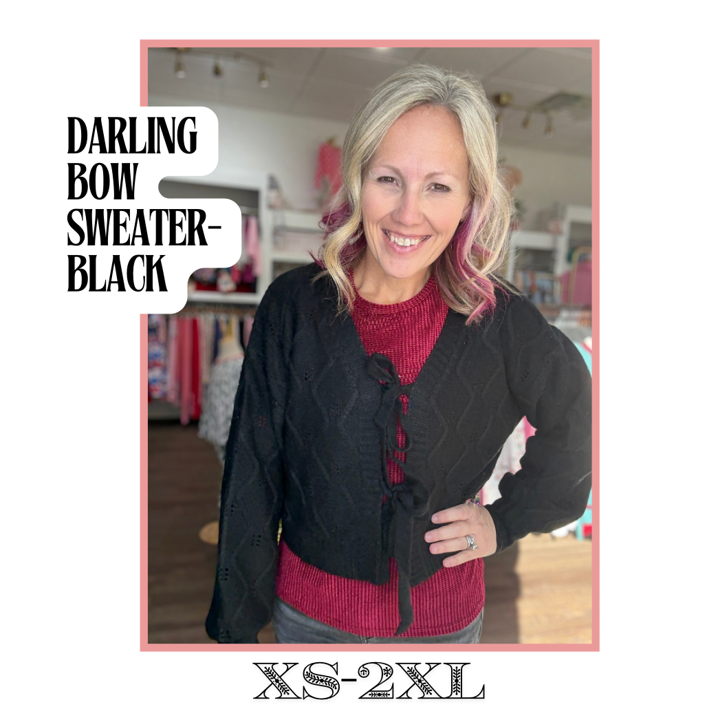 Darling Bow Sweater- Black