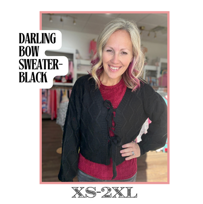 Darling Bow Sweater- Black