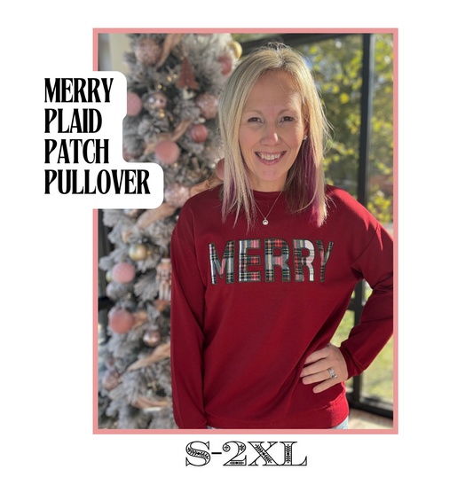 Merry Plaid Patch Pullover